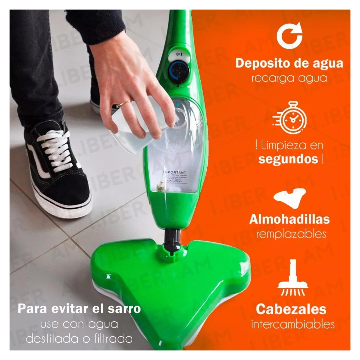 ESCOBA A VAPOR MULTIFUNCIONAL - Limpieza total sin esfuerzo