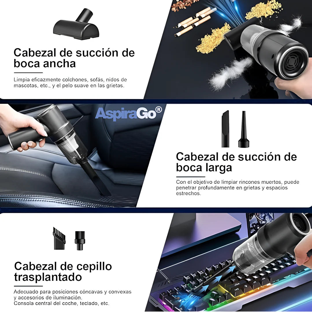 AspiraGo ™ - Limpieza Profunda – Elimina suciedad y migas en minutos