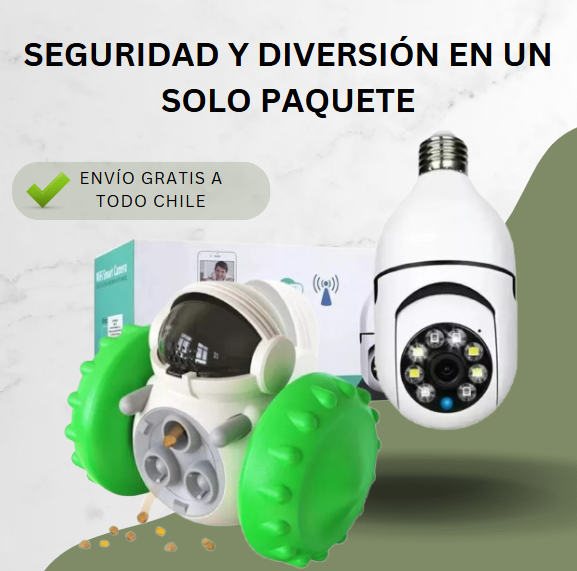 Cámara De Vigilancia + Dispensador de Comida de Mascota