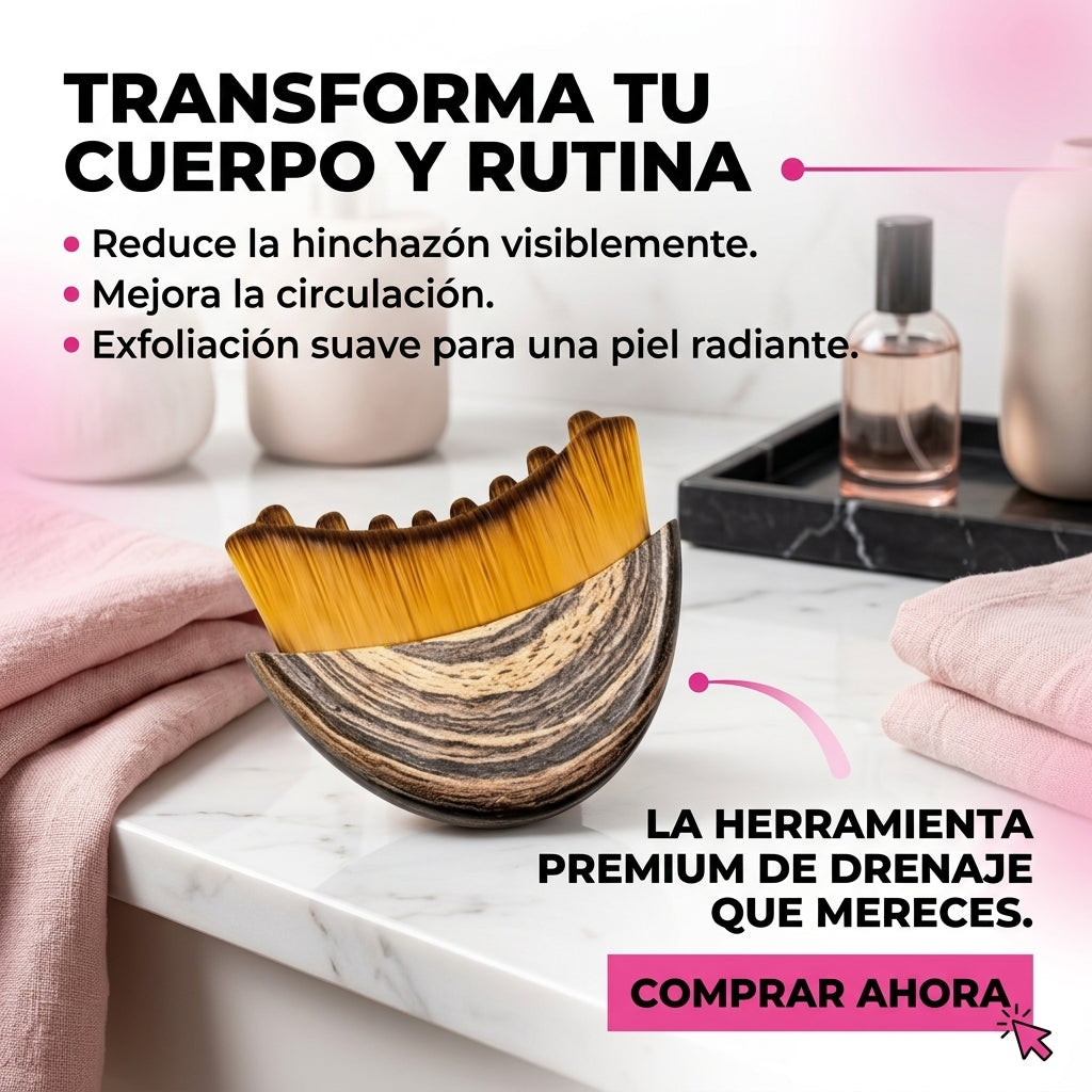 Cepillo Drenaje Linfático - Drenaje Facial - Ayuda a Definir Mandíbula y Desinflamar Naturalmente