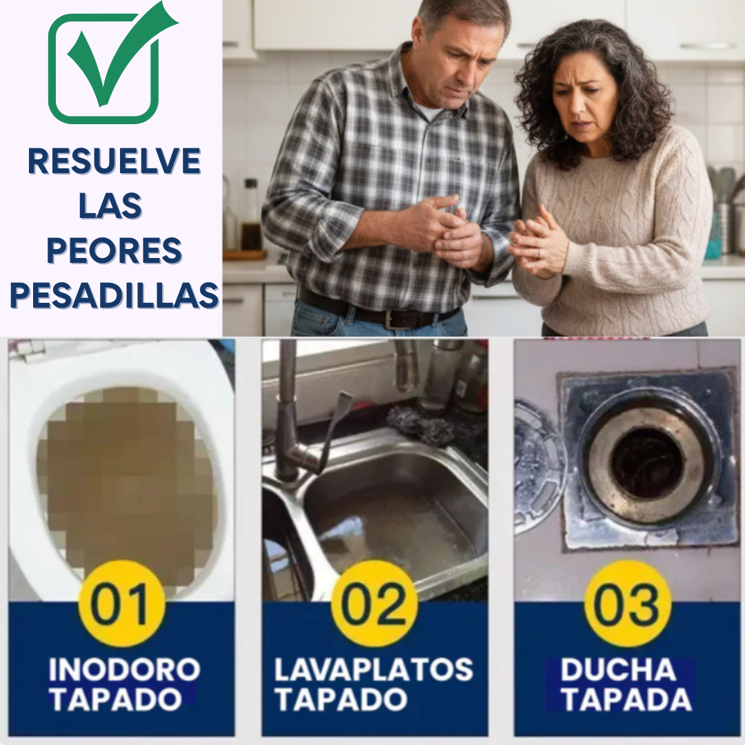 PACK Limpieza de Drenaje - Destapa tuberías obstruidas sin esfuerzo y sin gastar de más