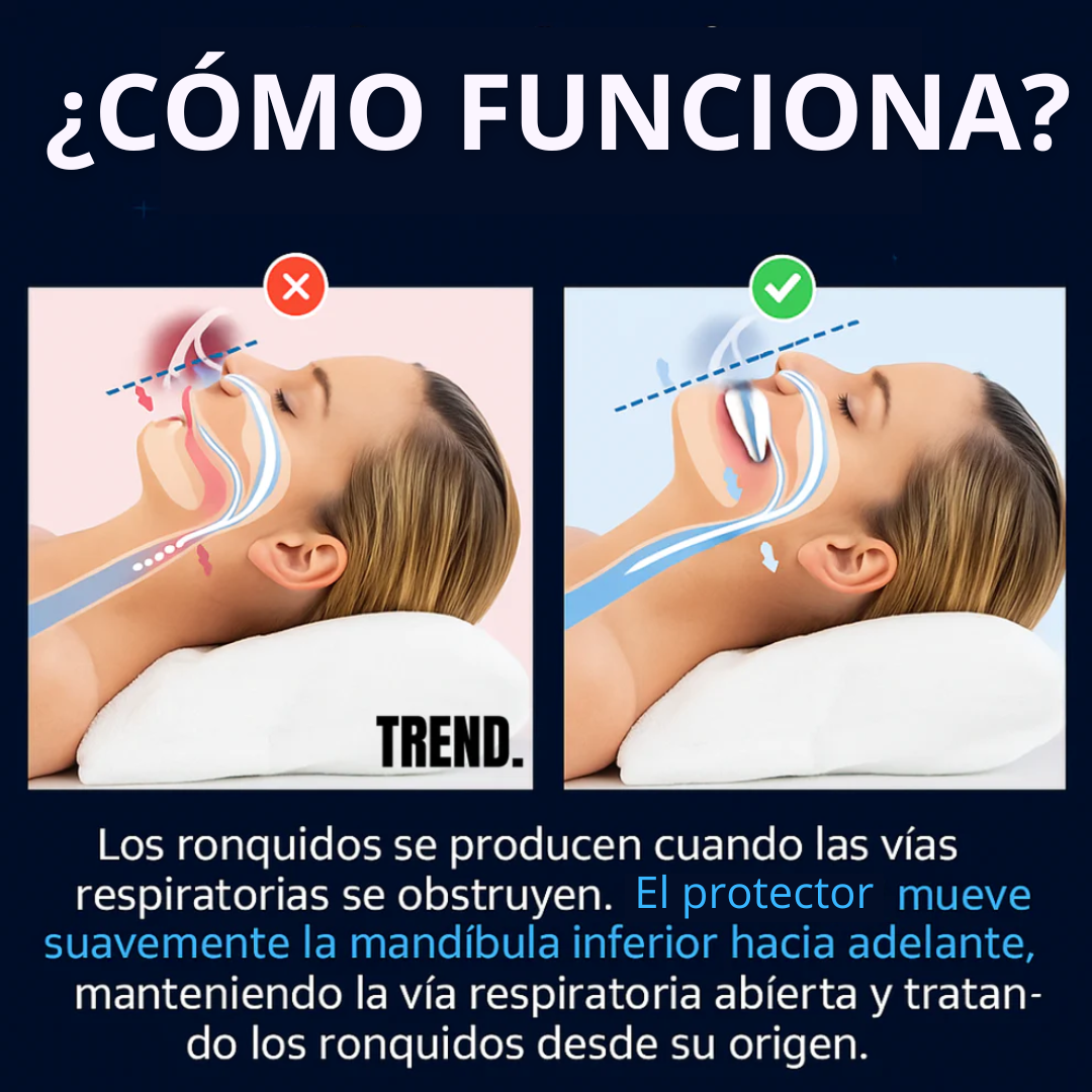 Protector Antirronquidos & Bruxismo - Flujo de Aire Mejorado - Descanso Profundo Desde Hoy
