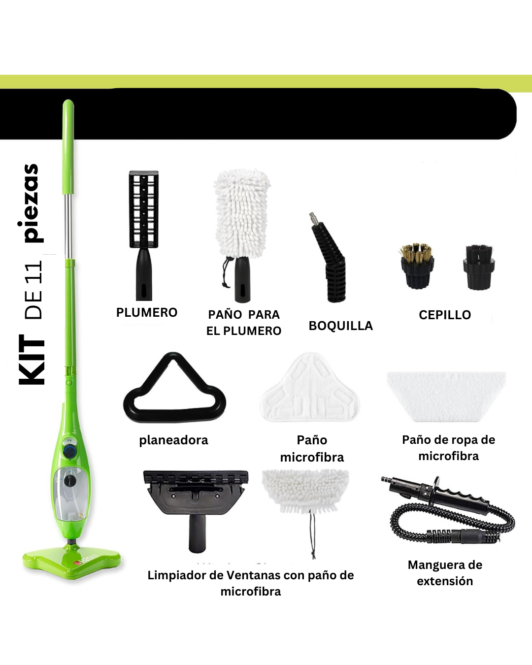 ESCOBA A VAPOR MULTIFUNCIONAL - Limpieza total sin esfuerzo