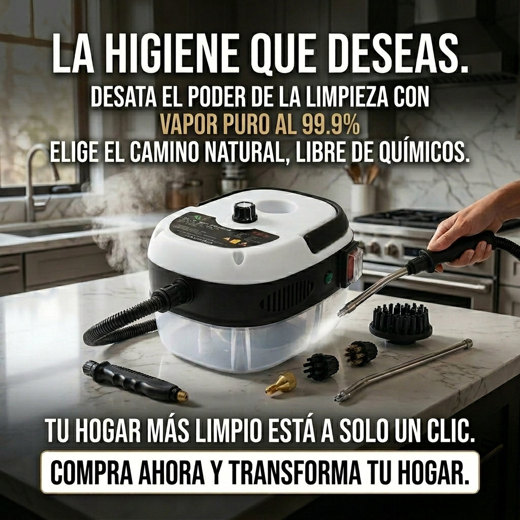 LIMPIADORA A VAPOR - Desinfección a Alta Presión - Elimina Grasa y Suciedad en Minutos