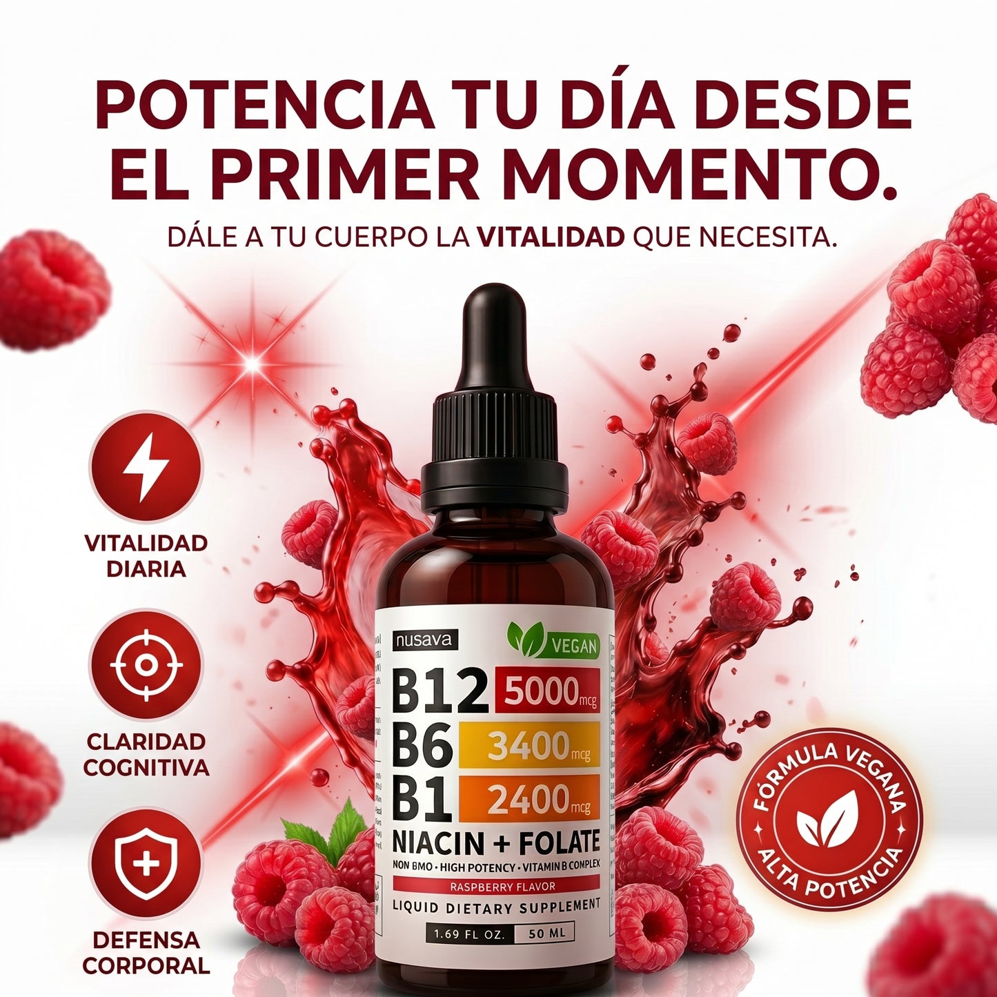 VITAMINA B12 - Energía y Bienestar - Más Energía y Concentración Todos los Días