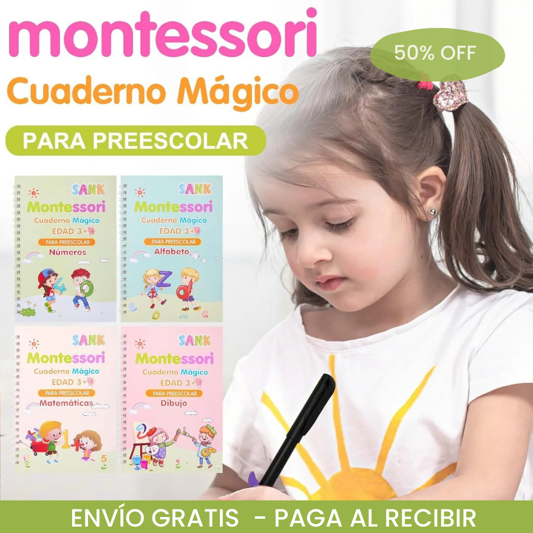 4 Libros Montessori – Práctica de Escritura - Entretención Para Tus Niños