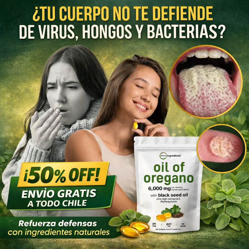 Aceite de Orégano Natural - Apoyo al Sistema Inmune - Protección y Bienestar Diario