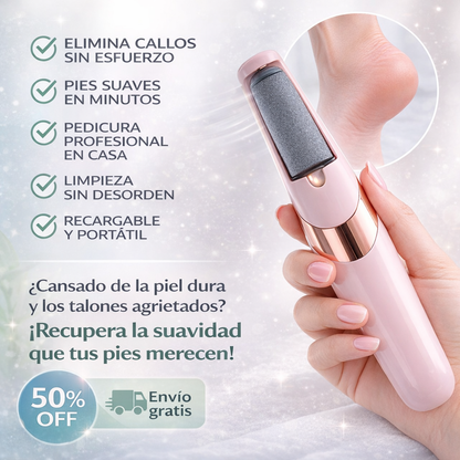 Removedor de Durezas Recargable - Exfolia Piel Dura del Talón - Pies Suaves sin Esfuerzo en Cada Uso