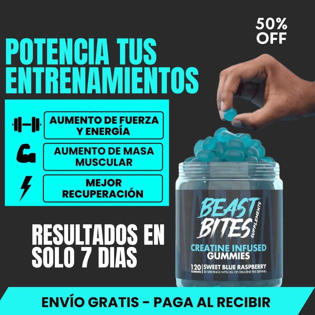 Beast Bites - Creatina en Gomitas para Fuerza y Recuperación