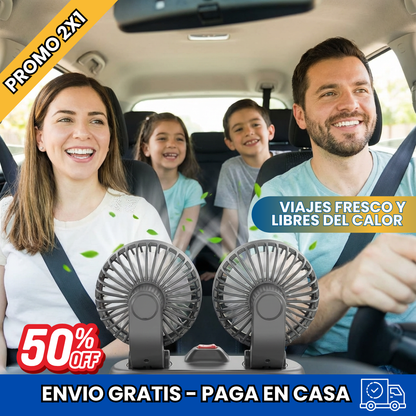 BreezeCar Pro – Doble Ventilador – Frescura Continua al Conducir