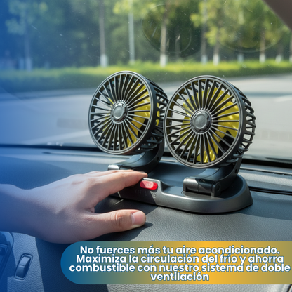 BreezeCar Pro – Doble Ventilador – Frescura Continua al Conducir