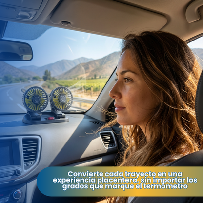 BreezeCar Pro – Doble Ventilador – Frescura Continua al Conducir