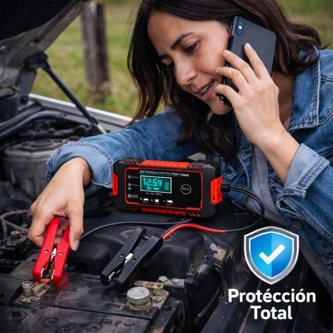 Cargador Automotriz Inteligente – Recuperación Segura – Evita Quedarte Varado en Minutos