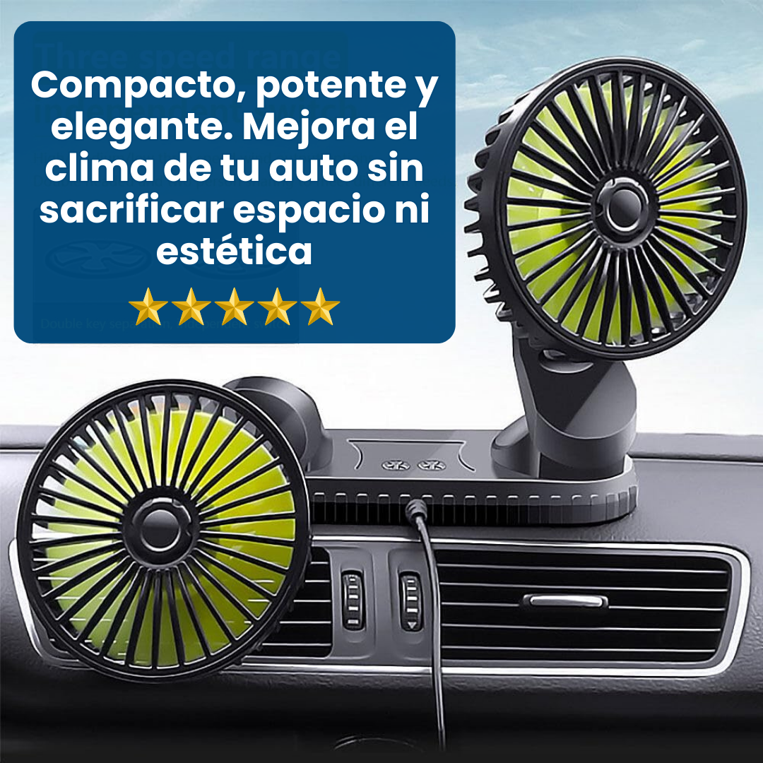 BreezeCar Pro – Doble Ventilador – Frescura Continua al Conducir