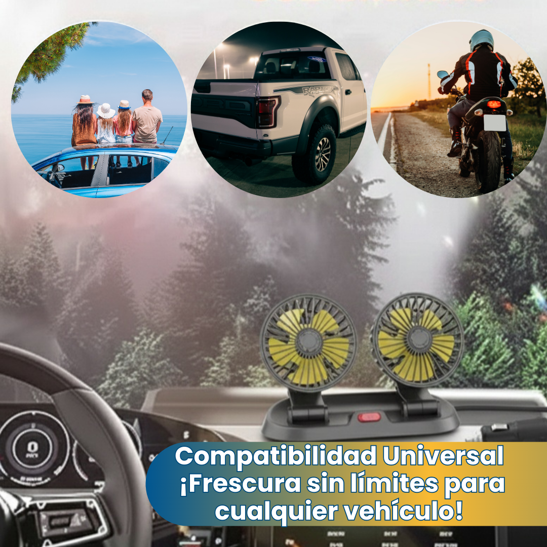 BreezeCar Pro – Doble Ventilador – Frescura Continua al Conducir
