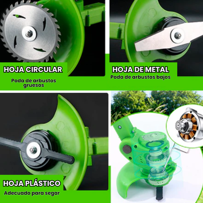 Cortadora de Pasto 3 en 1 - Bordea tu Jardín a la perfección +2 Baterías de Regalo