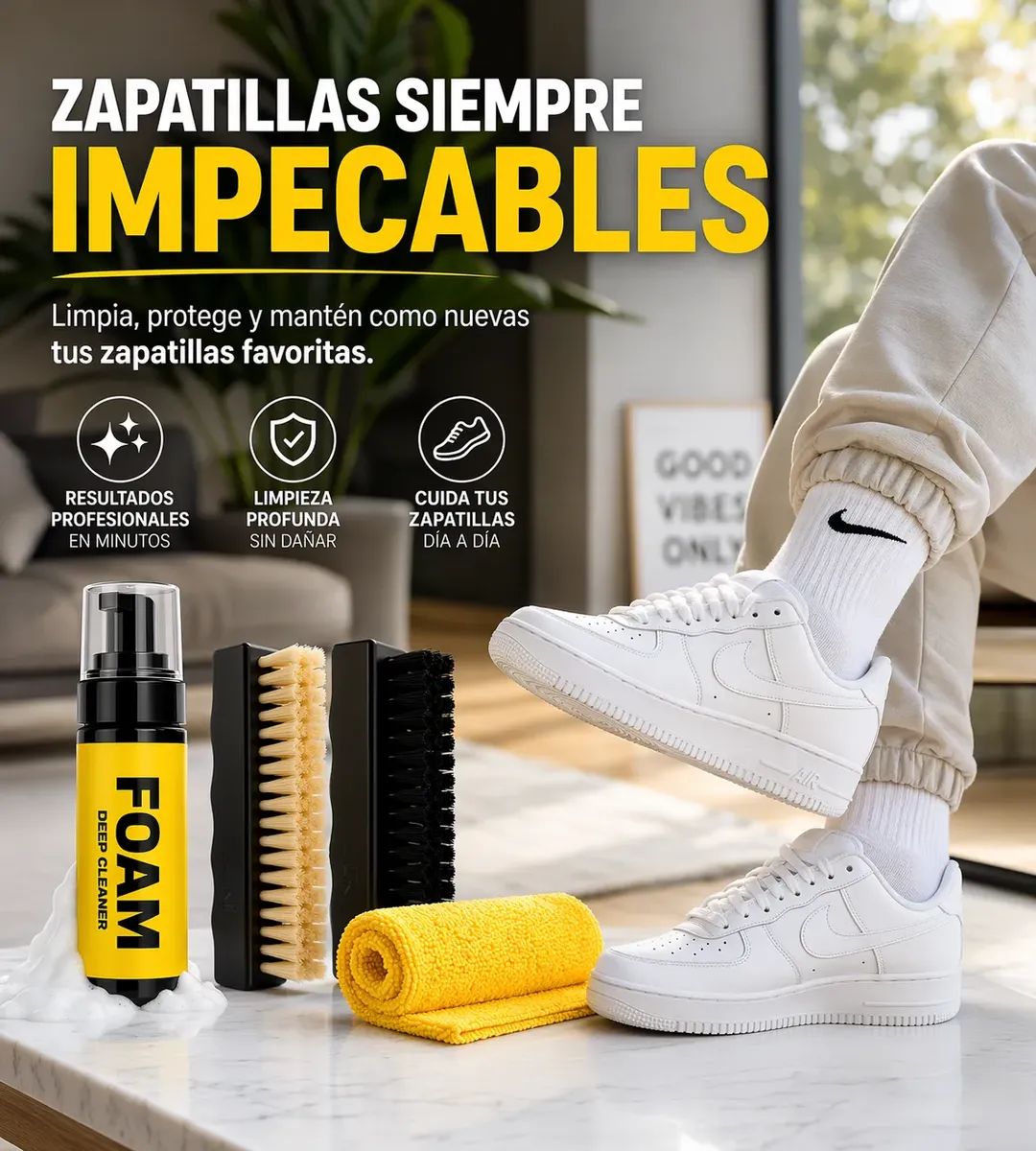 FOAM™ Kit Limpieza Para Zapatillas - Recupera el Blanco Original en Minutos