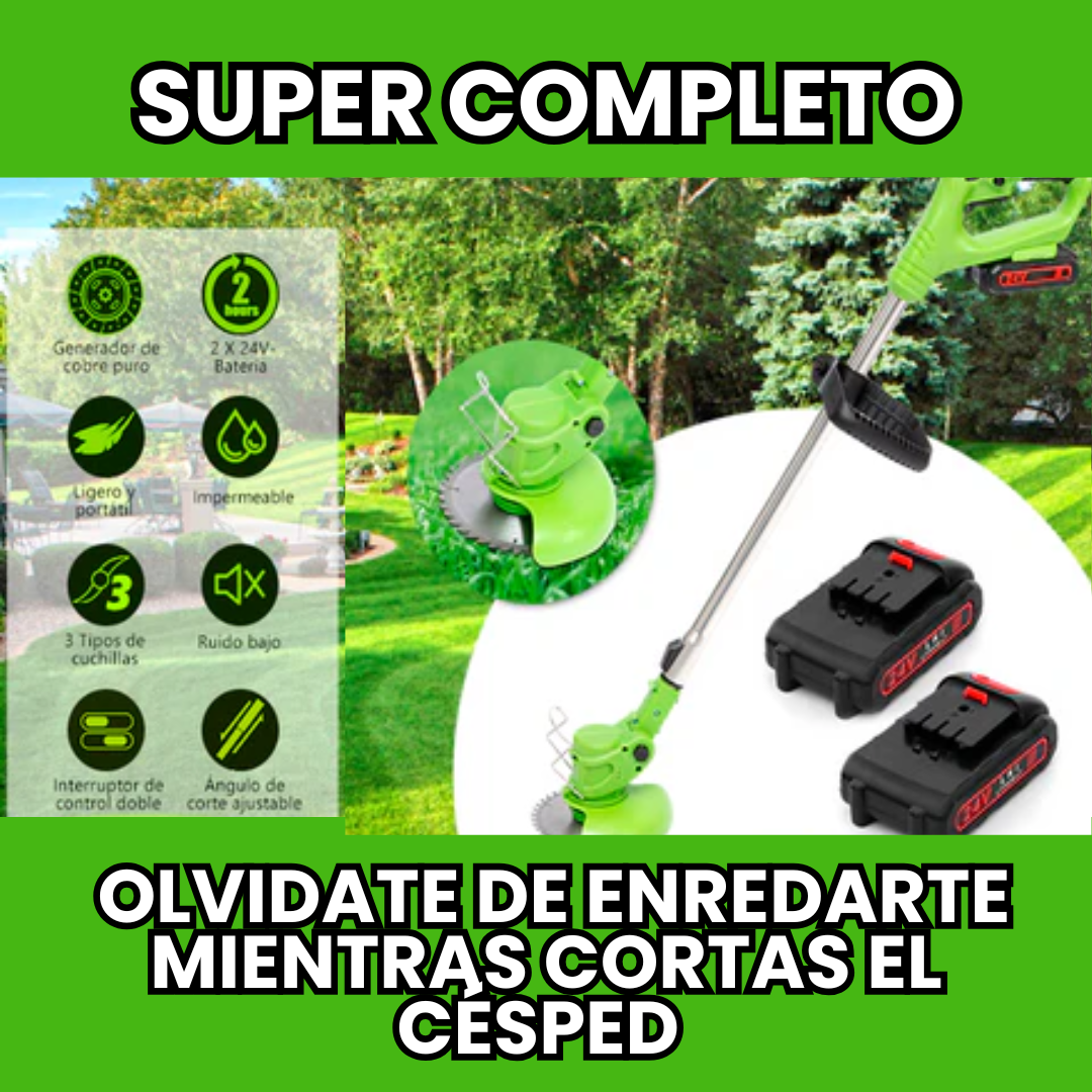 Cortadora de Pasto 3 en 1 - Bordea tu Jardín a la perfección +2 Baterías de Regalo