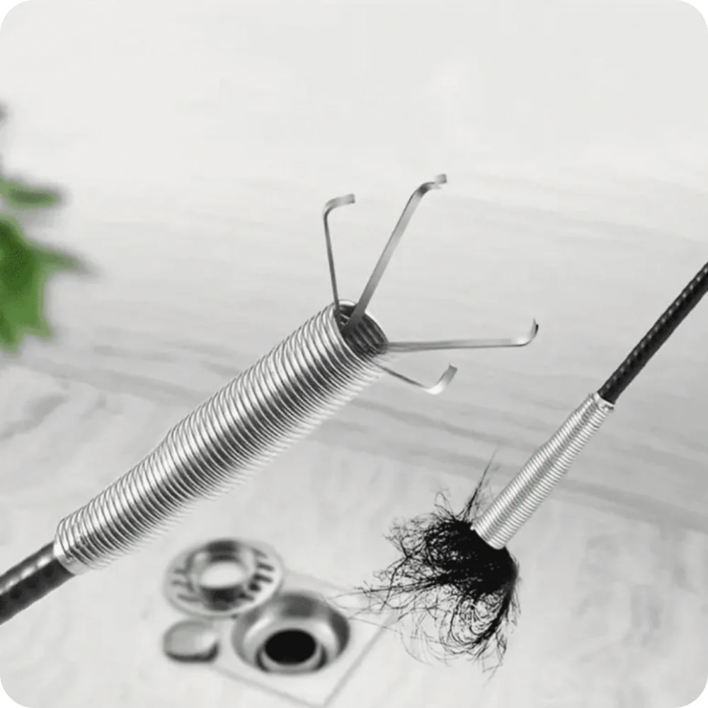 Gancho Flexible para Drenajes Obstruidos– Extrae pelos y residuos al instante