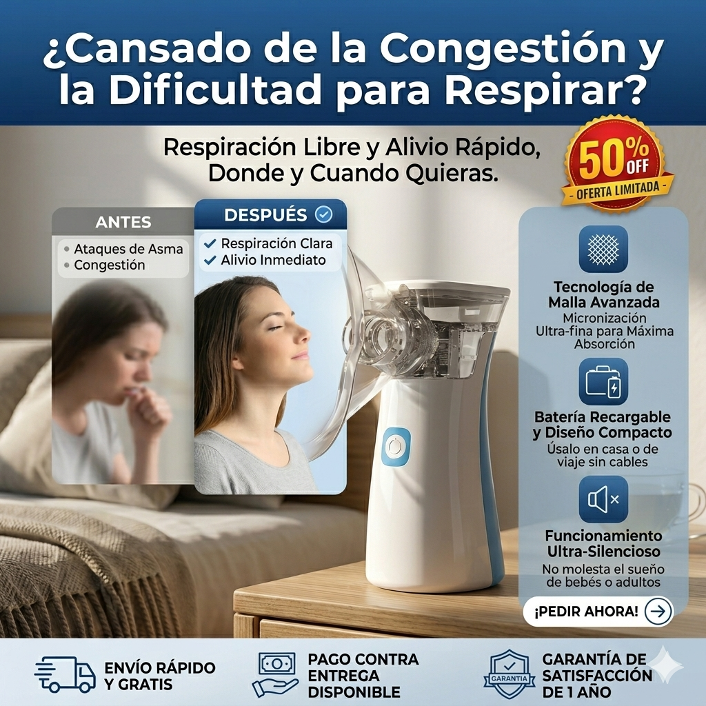 Nebulizador Portátil - Alivio Respiratorio Instantáneo - Respira Mejor en Minutos