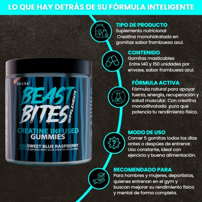 Beast Bites - Creatina en Gomitas para Fuerza y Recuperación