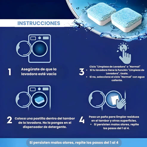 12 PASTILLAS LIMPIADORAS PARA LAVADORA – Limpieza profunda sin esfuerzo