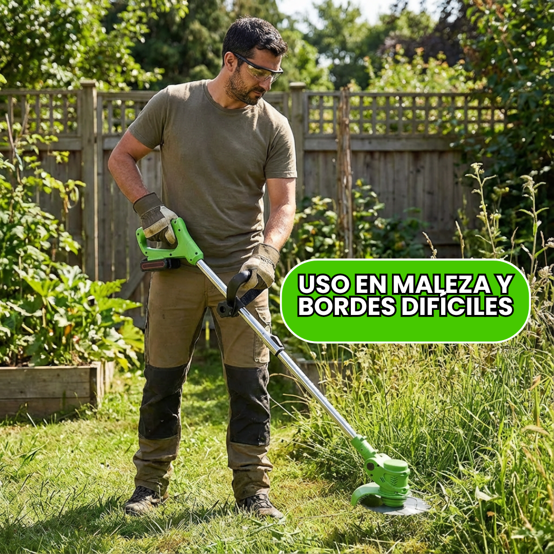 Cortadora de Pasto 3 en 1 - Bordea tu Jardín a la perfección +2 Baterías de Regalo