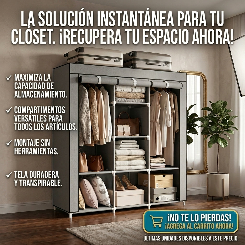 Armario Plegable Multiuso - Organización Instantánea - Más espacio en casa desde el primer uso
