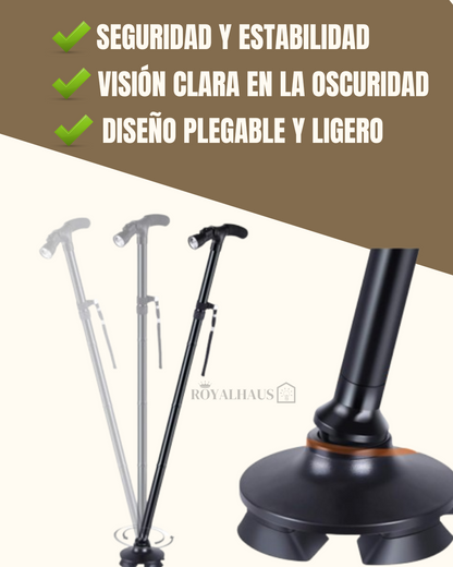 Bastón Plegable con Luz LED - Estabilidad en todos lados