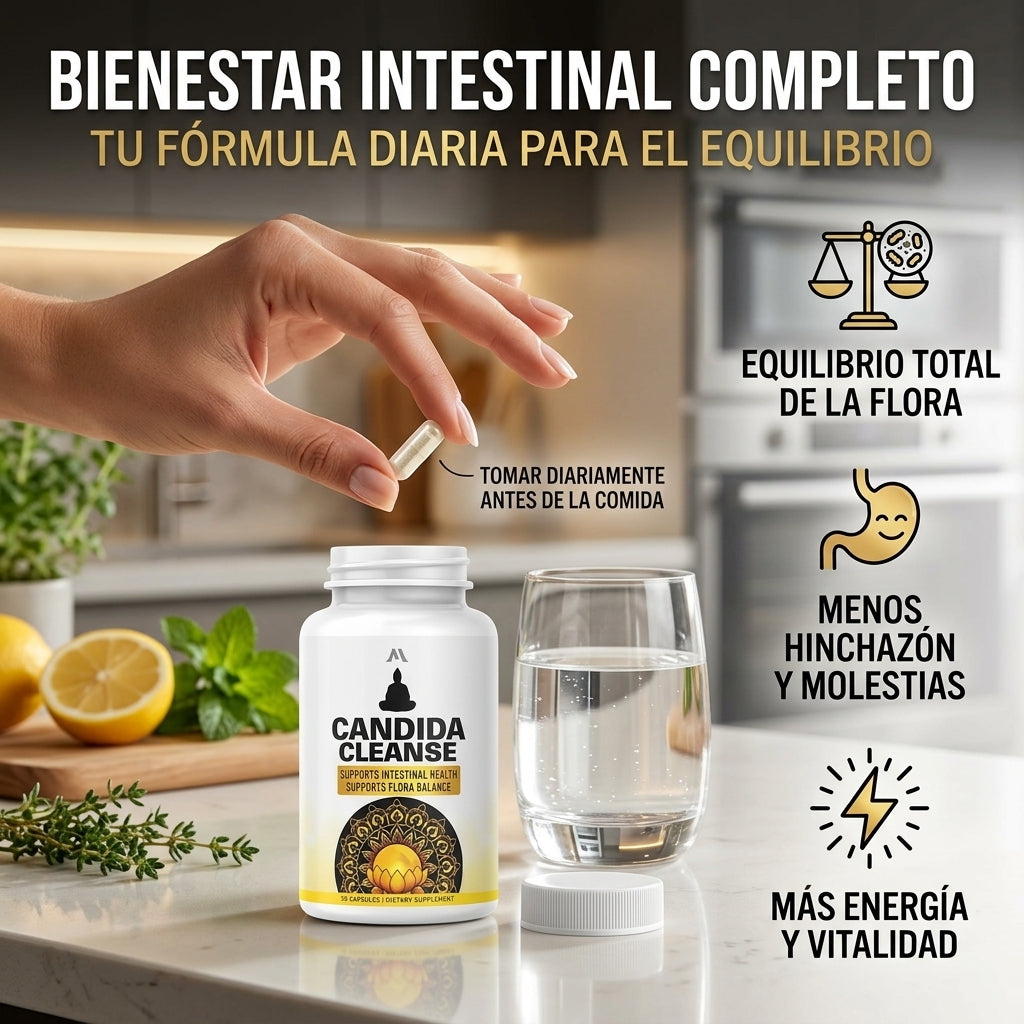 Candida Cleanse 60 Cápsulas – Limpieza Intestinal – Equilibrio Natural en 30 Días