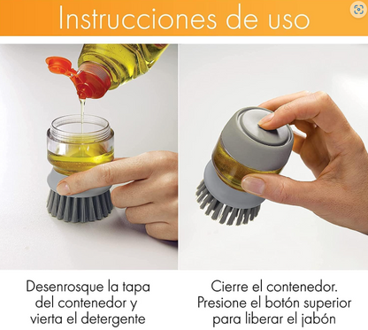 Pack 2 Cepillos de Limpieza con Dispensador de Jabón - Ahorra Tiempo y Energía