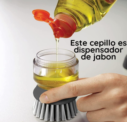 Pack 2 Cepillos de Limpieza con Dispensador de Jabón - Ahorra Tiempo y Energía