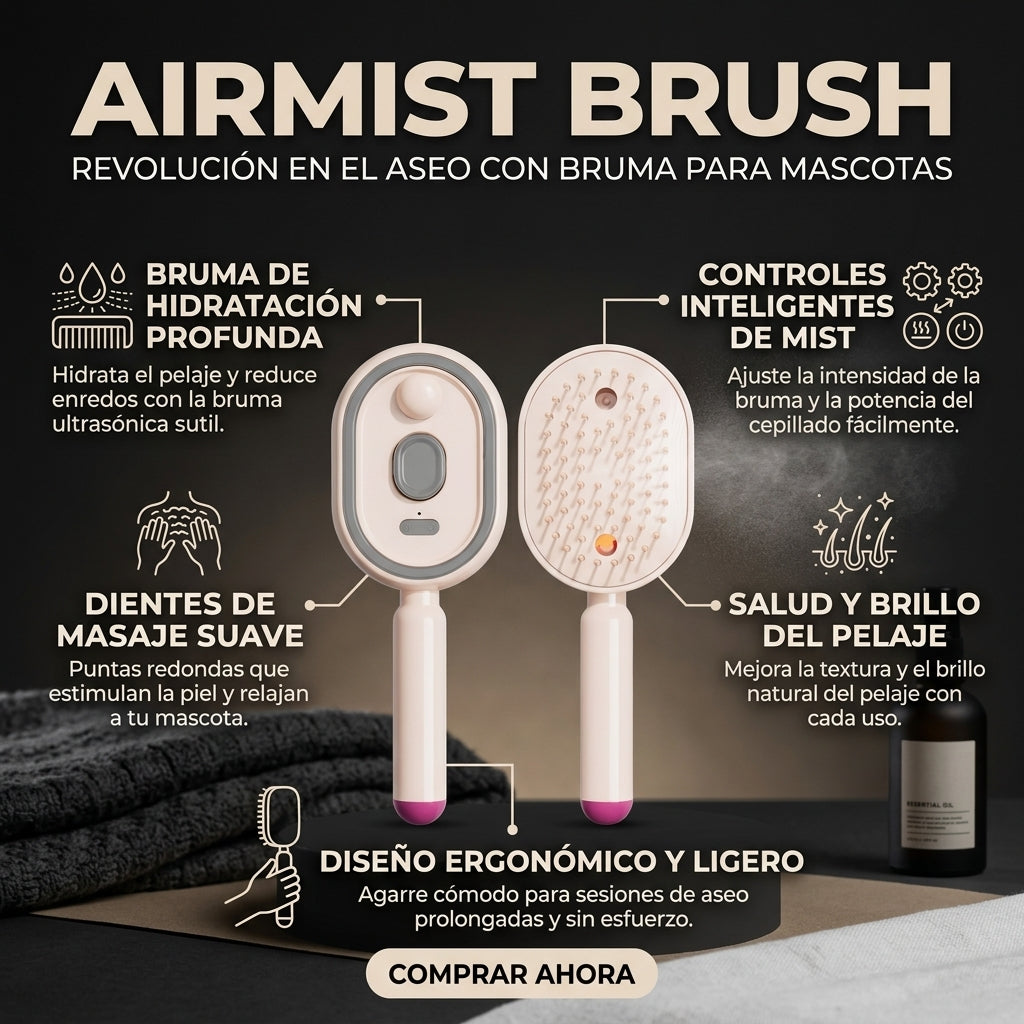 AirMist Brush - Desenreda Sin Tirones - Cabello más suave desde el primer uso