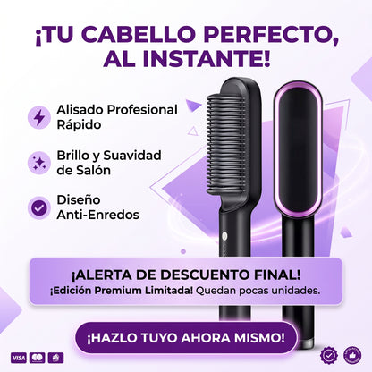 Cepillo Alisador Pro - Peina y Alisa - Cabello liso y brillante en pocos minutos