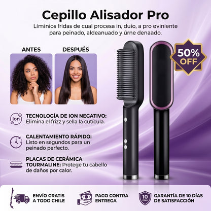 Cepillo Alisador Pro - Peina y Alisa - Cabello liso y brillante en pocos minutos