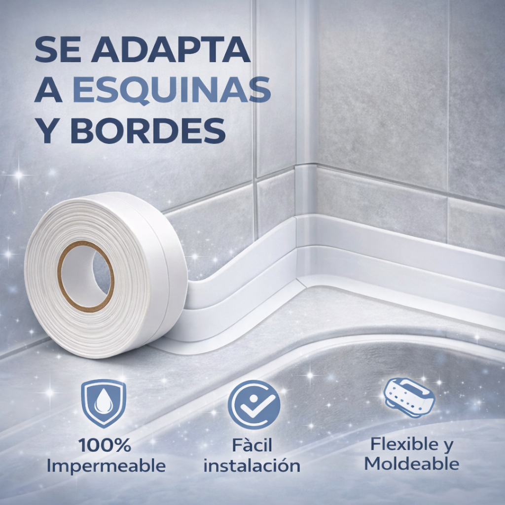 Cinta Impermeable Multiuso – Sellado Instantáneo – Baño y Cocina sin Moho