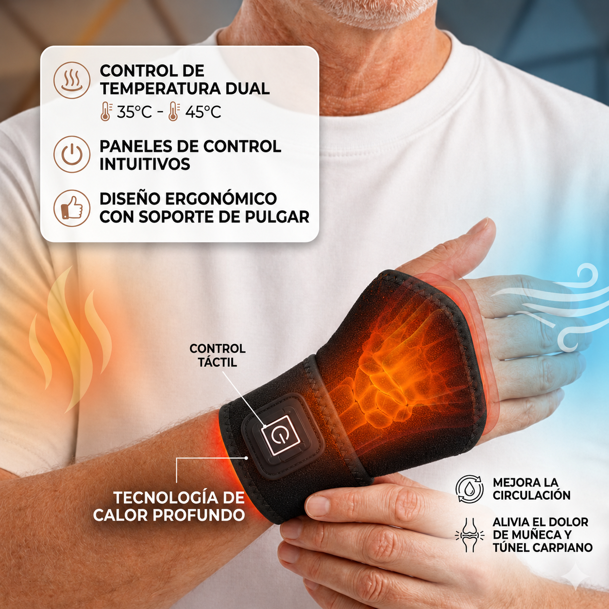 ThermoFlex Muñequera Térmica -Alivio y Comodidad Inmediata