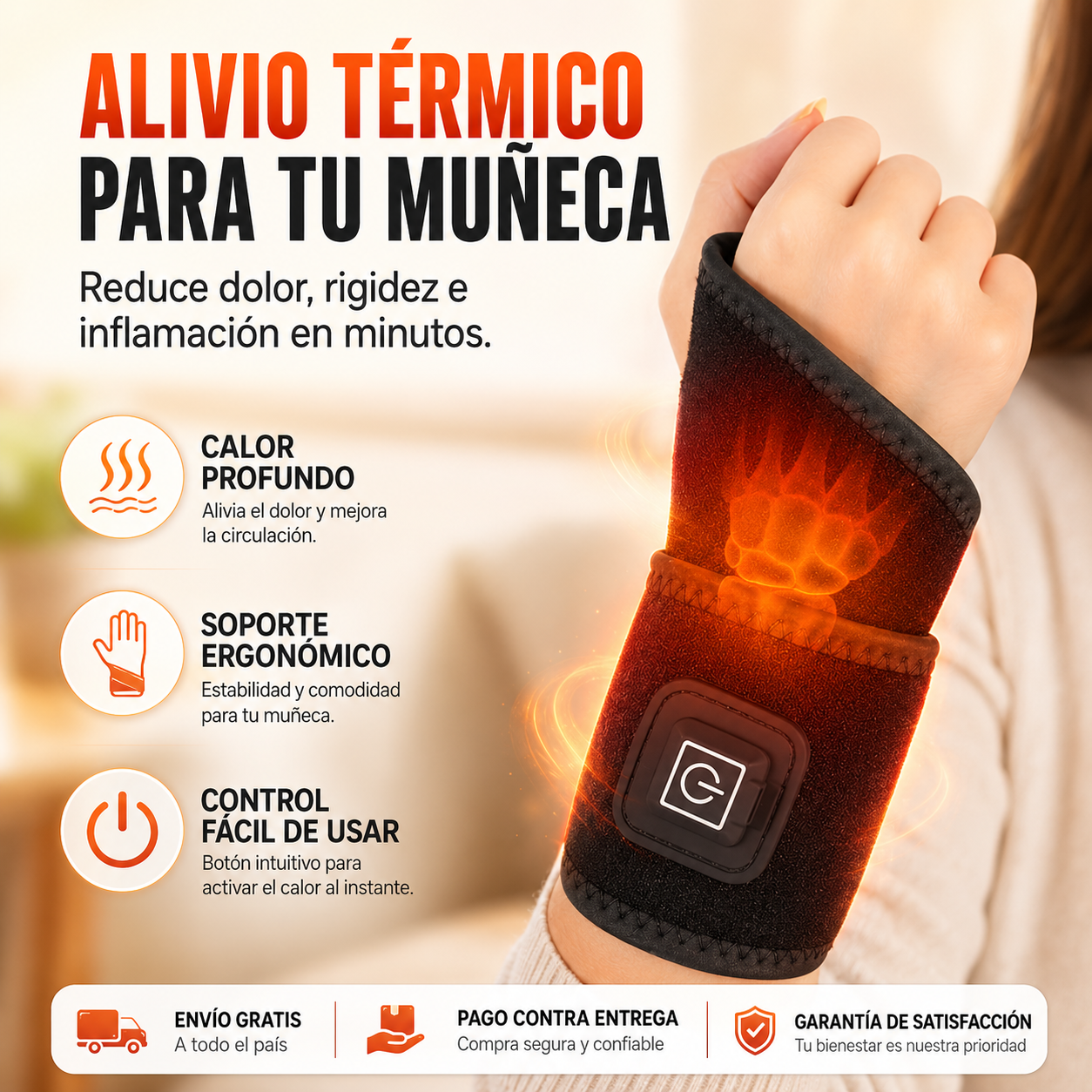 ThermoFlex Muñequera Térmica -Alivio y Comodidad Inmediata