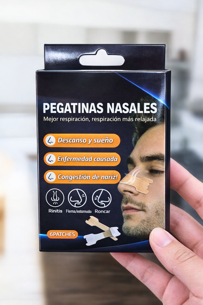 PACK 6 PARCHES NASALES - AUMENTA VOLUMEN DE AIRE POR LA NARIZ - RESPIRA MEJOR