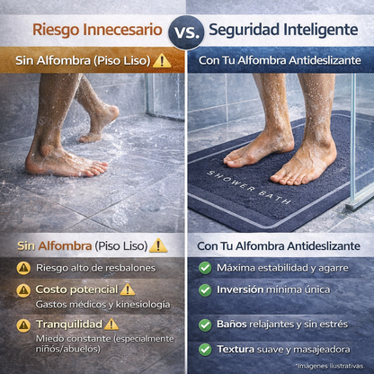 Alfombra Antiresbalante - Seguridad en la Ducha - Evita Resbalones en Segundos