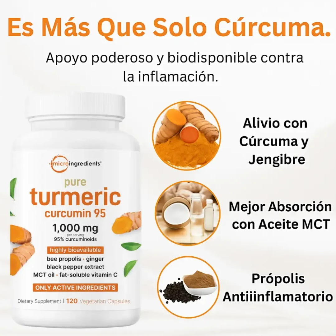 Cápsulas de Cúrcuma – Antiinflamatorio Natural – Alivio Articular en 7 Días