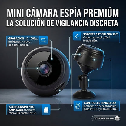 MINI CAMARA ESPIA PREMIUM - Revisa tus espacios propios en vivo desde tu celular