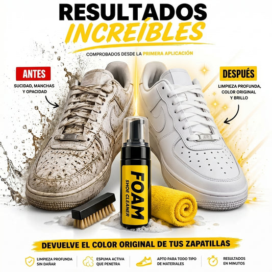 FOAM™ Kit Limpieza Para Zapatillas - Recupera el Blanco Original en Minutos