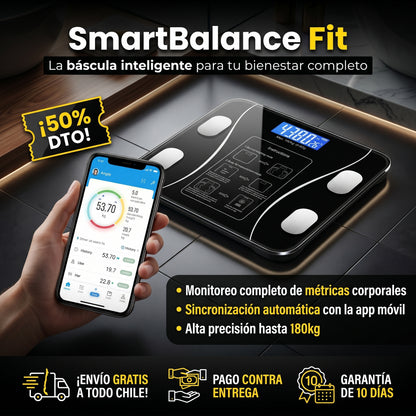 SmartBalance Fit - Báscula Conectada a Bluetooth - Visualiza Tu Progreso Desde El Celular