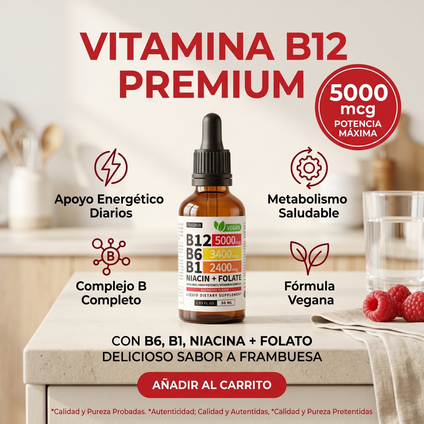 VITAMINA B12 - Energía y Bienestar - Más Energía y Concentración Todos los Días