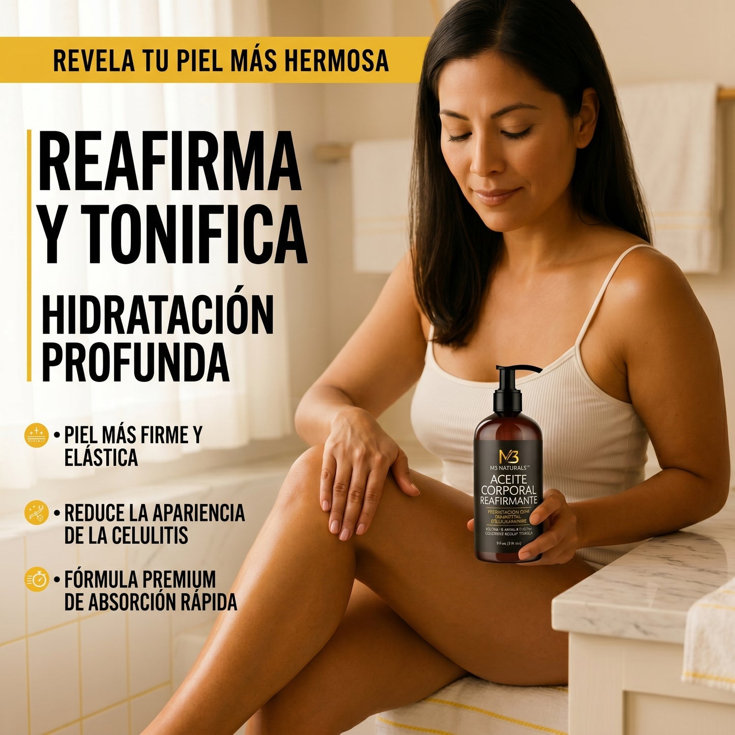 Aceite Reafirmante Corporal - Tonifica y Nutre la Piel - Ayuda a mejorar la apariencia de la celulitis