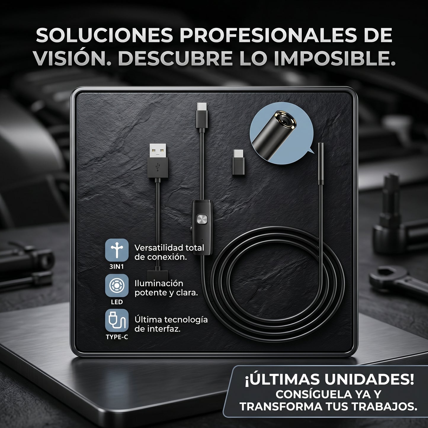 Cámara Endoscópica - Inspección Profunda - Ve Donde Tus Ojos No Llegan en Segundos