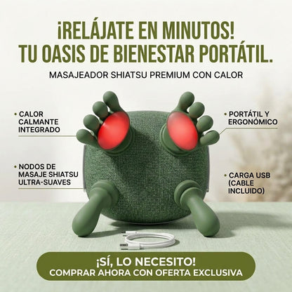 Masajeador Shiatsu con Calor -Convierte tus minutos de descanso en una rutina de relajación