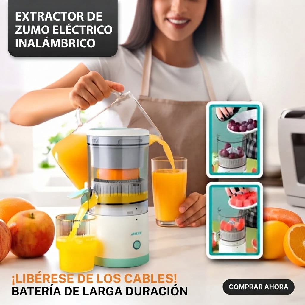 EXPRIMIDOR ELECTRICO DE JUGO INALAMBRICO - Disfruta Jugo Fresco Donde Quieras