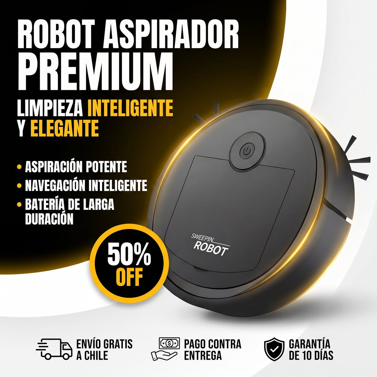 ASPIRADORA ROBOT - Limpieza 3 en 1 - Reduce la rutina diaria de limpieza